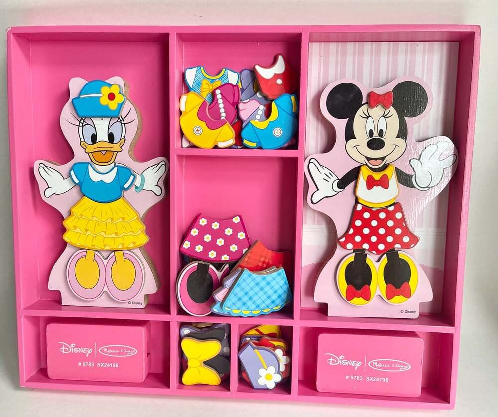 Melissa & Doug Disney Minnie & Daisy Wooden Magnetic Dress-Up